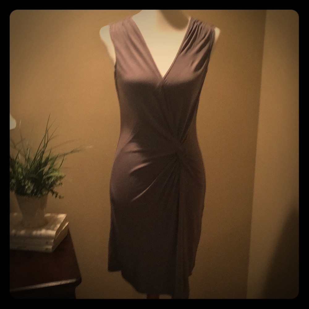 Beautiful low cut , knot in the front dress